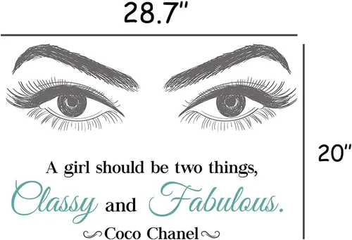 Miniatura 2 de Calcomanías de pared de vinilo con citas inspiradoras, calcomanías de pared con texto en inglés «A Girl Should be Two Things Classy and Fabulous for