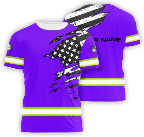 Miniatura 38 de Sudadera con Capucha de Alta Visibilidad con Bandera de EE.UU. de Color Personalizado para Hombres y Mujeres con Cintas Reflectantes, Ropa