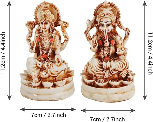 Miniatura 9 de TIED RIBBONS Ganesh Idol para el hogar de resina de 4.4 pulgadas Ganesh Murti para mandir del hogar, decoración de Pooja Ganpati Murti