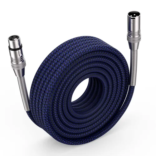 Miniatura 8 de Cable XLR de 2 pies, paquete de 10 unidades, cable de micrófono trenzado XLR macho a hembra, cable de micrófono de 3 pines, cable XLR equilibrado