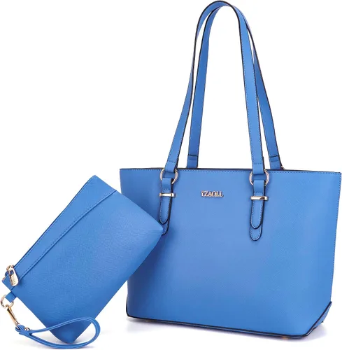 Miniatura 22 de YZAOLL Bolsos para mujer de cuero sintético, medianos y grandes, bolso de hombro, cartera, juego de bolso de mano y billetera