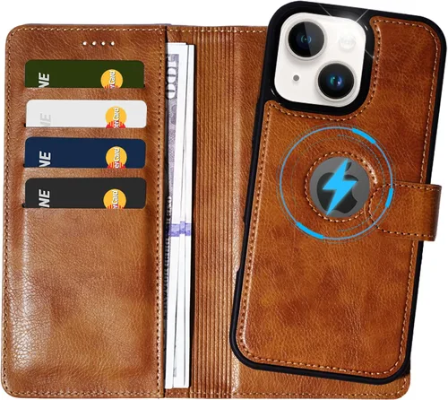 Miniatura 11 de Funda de piel sintética 2 en 1 para iPhone 13 PRO MAX, funda de piel sintética desmontable con soporte para tarjetas, funda extraíble con bloqueo