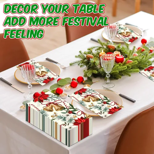 Miniatura 6 de 150 servilletas florales de Navidad de 3 capas desechables de papel para invitados, servilletas para baño, Navidad, vacaciones, boda, aniversario