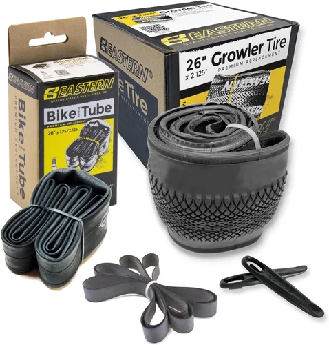 Miniatura 14 de Eastern Bikes Growler Neumático 26 x 2.125 pulgadas Kits de repuesto de neumáticos con o sin tubos interiores. Incluye herramientas. Se adapta a