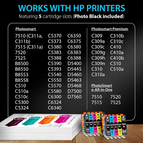 Miniatura 3 de Smart Ink Cartucho de tinta compatible de repuesto de alto rendimiento para HP 564 XL 564XL, paquete de 10 (2 negro, 2 negro y 2 C/M/Y)