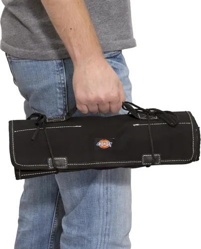 Miniatura 5 de Dickies Rollo organizador grande de llaves inglesas/destornilladores para mecánicos, 23 bolsillos para herramientas, construcción de lona Negro