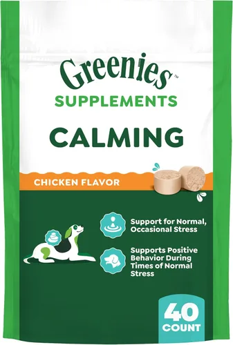 Greenies Suplementos masticables calmantes para perros sabor a pollo, 7.3 oz. Contenedor de 40 unidades