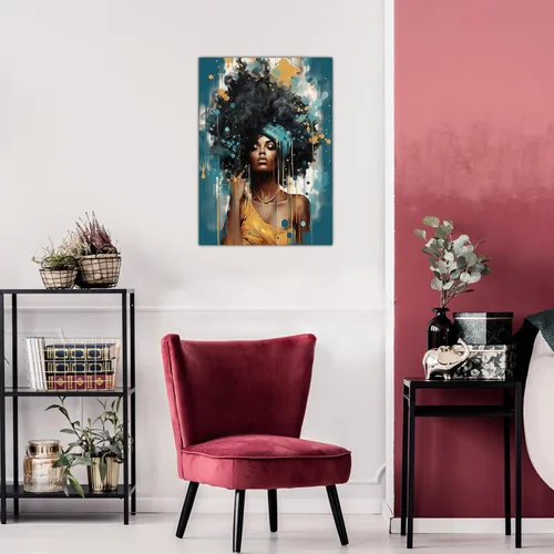 Miniatura 49 de Arte de pared afroamericano, decoración de rey y reina bailarín negro para sala de estar, arte de pareja de amor negro para dormitorio, lienzo