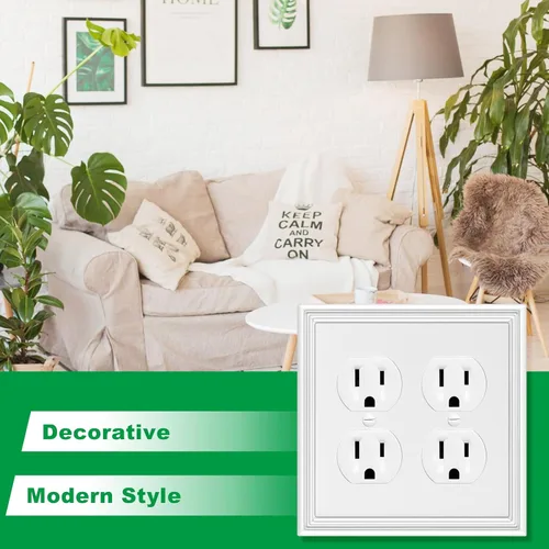 Miniatura 4 de Placa de Pared Decorativa Moderna Blanca para Interruptor de Luz Cubiertas de Tomacorriente Decorativas Placas de Interruptor Basculante