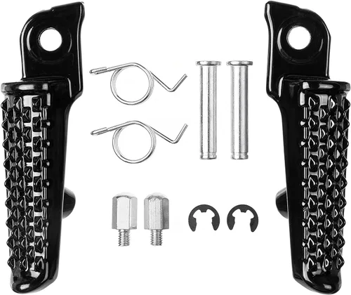 Miniatura 2 de Pedales de reposapiés delanteros y traseros para Honda CBR1000RR 2004-2014, CBR600RR 2003-2023, CB1000R 2008-2014 modelos (delantero+trasero-negro)