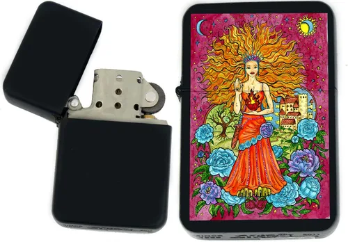 Miniatura 24 de Signos del zodiaco, símbolos del horóscopo, colección de iconos de astrología, infinito negro mate a prueba de viento, encendedores (Virgo) - Regalo