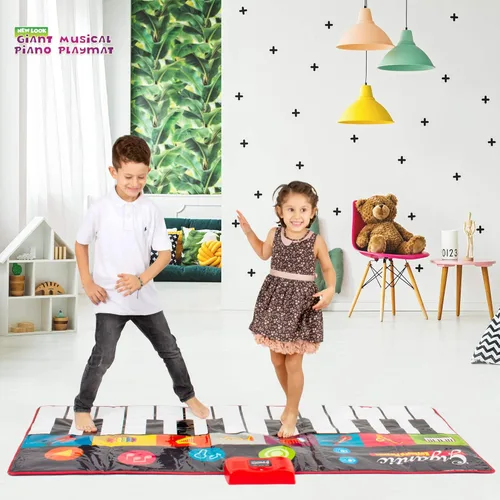 Miniatura 5 de Abcotech - Alfombrilla de piano de suelo para niños, teclado gigante de pista de baile, juguetes sensoriales Modos de reproducción, grabación