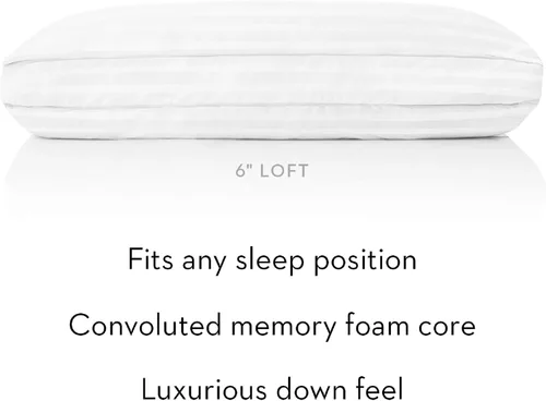 Miniatura 4 de Malouf Convolution - Almohada de microfibra gelificada con espuma viscoelástica contorneada, alternativa al plumón, tamaño Queen