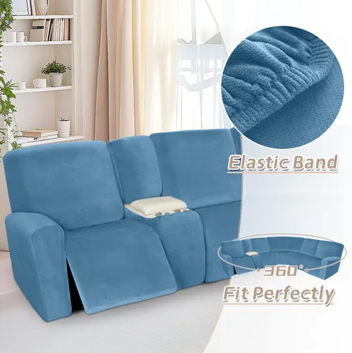Miniatura 375 de Arfntevss Fundas de sofá seccional reclinable de terciopelo, Funda de sofá seccional de esquina para sofá reclinable, Funda elástica suave