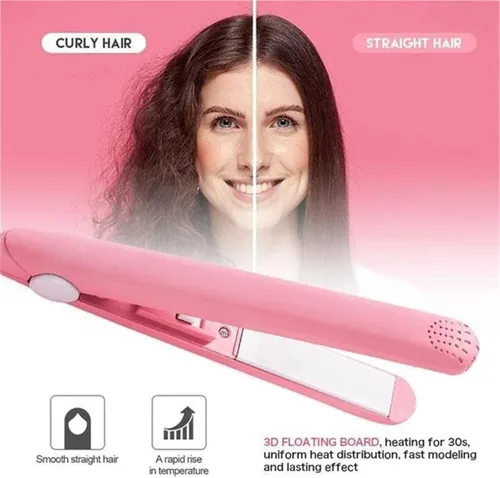 Miniatura 6 de Werdeny - Mini rizador de pelo de cerámica para cabello corto, mini rizador de cerámica 2 en 1 y alisador de pelo, mini rizador de pelo corto de 1/2