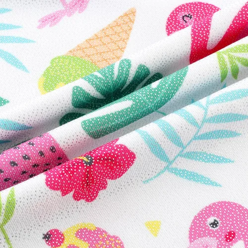Miniatura 89 de HOZIY - Leotardos de gimnasia con pantalones cortos brillantes para niñas pequeñas; estampados de unicornio, aurora, arco iris, sirena, dinosaurio
