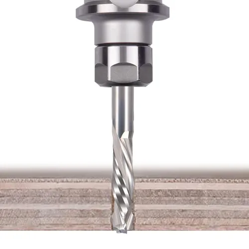 Miniatura 8 de Brocas de enrutador en espiral hacia arriba y abajo, broca de compresión de 1/4 de pulgada de diámetro de corte, 1 pulgada de longitud de corte