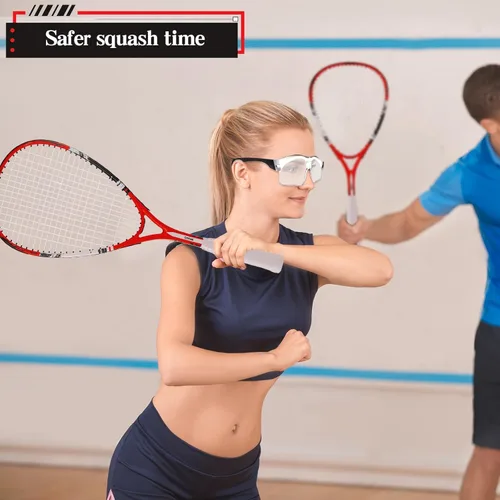 Miniatura 5 de 2 Pack Beginner Squash Racquet Set Includes Racquets with Racket Bags Anti Fog Goggles Cases Blue Dot Ball Indoor Gym Sports for Beginners Novice