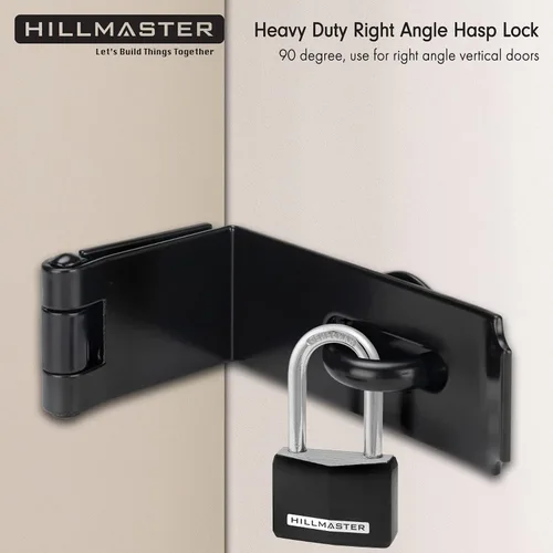 Miniatura 2 de HILLMASTER Cerrojo de puerta de 90 grados, 7-3/4 pulgadas extra grueso de acero de servicio pesado, cerradura de puerta de seguridad, cierre