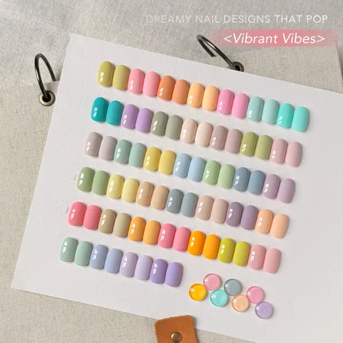Miniatura 4 de GAOY - Juego de 42 esmaltes de uñas de gel, colores pastel, primavera, verano, rosa, verde, con capa superior brillante y mate y capa base
