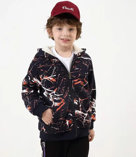 Miniatura 2 de Bumeex - Sudadera Sherpa con capucha forro polar y cremallera para niño