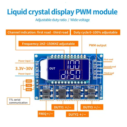 Miniatura 3 de HiLetgo 2 unids 3 canales PWM generador de pulso generador de señal de frecuencia ajustable onda cuadrada rectangular generador de señal de onda