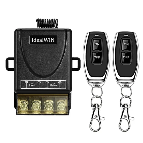 Interruptor remoto inalámbrico con 328 pies de largo alcance, CC 12V/24V/48V/72V Clasificación de corriente 30A, interruptor de control remoto de 12