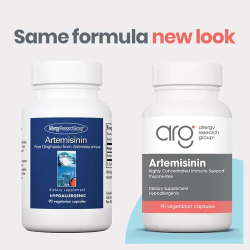 Miniatura 2 de Allergy Research Group Suplemento de artemisinina – Apoyo del tracto gastrointestinal, Qinghaosu puro de Artemisia annua, sin tujona