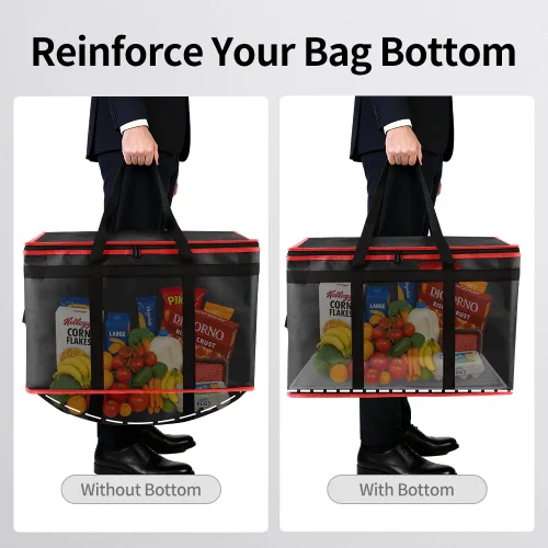 Miniatura 85 de Bodaon Paquete de 10 bolsas aisladas para entrega de alimentos para comidas calientes y frías, bolsas térmicas y enfriadoras, bolsa aislante de Negro