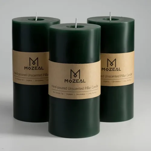 Miniatura 30 de MOZEAL Velas grandes sin perfume vertidas a mano de 3 x 8 pulgadas, sin humo, juego de 2, combustión lenta, sin goteo, aproximadamente 150 horas