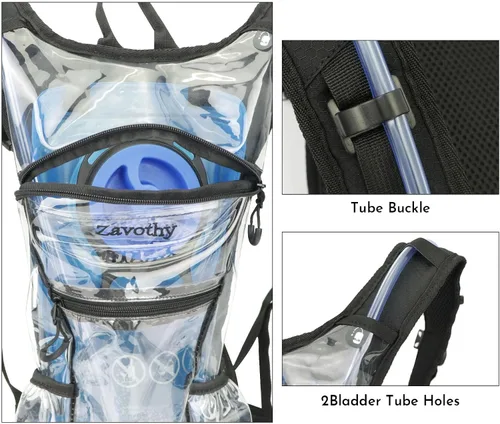 Miniatura 6 de Zavothy Rave Hydration Backpack with 3L Bladder, Colorful Festival Hydration Pack with Side Pockets, Lightweight Water Backpack for EDM, Music
