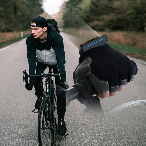 Miniatura 4 de Bictmitc Guantes de ciclismo de montaña de gel, guantes deportivos antideslizantes, guantes de ciclismo acolchados que absorben los golpes, guantes