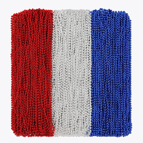 Miniatura 18 de Huskein 120 accesorios de Mardi Gras, collar de cuentas de 33 pulgadas, cuentas de Mardi Gras, collar de cuentas negras, cuentas a granel para Negro