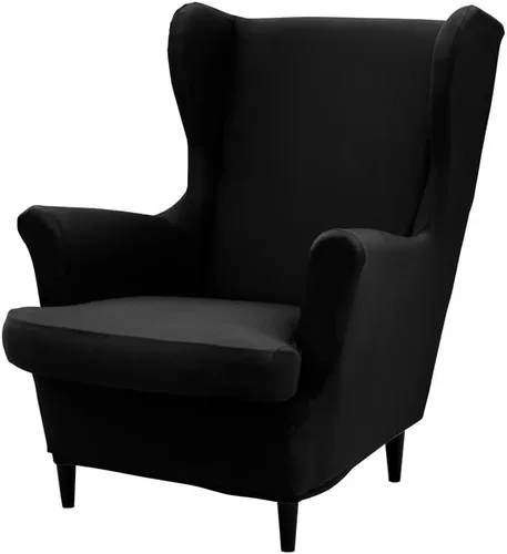 Miniatura 21 de Fundas para silla Wingback, 2 piezas, fundas elásticas para sillón de ala de color sólido con parte inferior elástica, protector de muebles