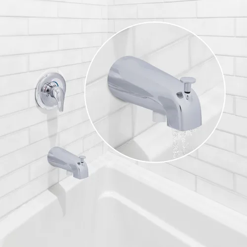 Miniatura 2 de DANCO Desviador en cromo 89266 Caño universal para bañera con accesorio de ducha de mano, paquete de 1