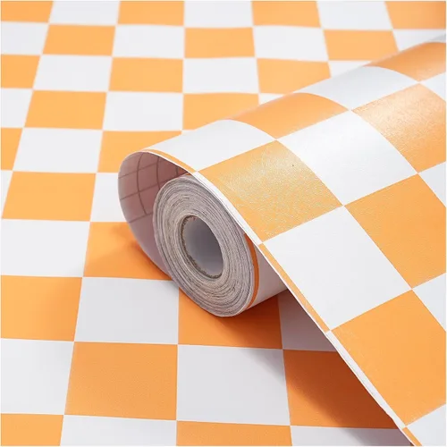 Miniatura 8 de Papel Tapiz Moderno Despegar y Pegar Rosa y Blanco de Mosaico a Cuadros Papel de Contacto 17.7"x78.8" Papel Tapiz Autoadhesivo de Celosía Removible