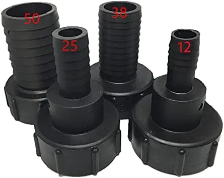 Miniatura 8 de Adaptador de drenaje de tanque IBC de 1/2 pulgada con tapa roscada Conector de manguera de jardín Adaptador de montaje negro