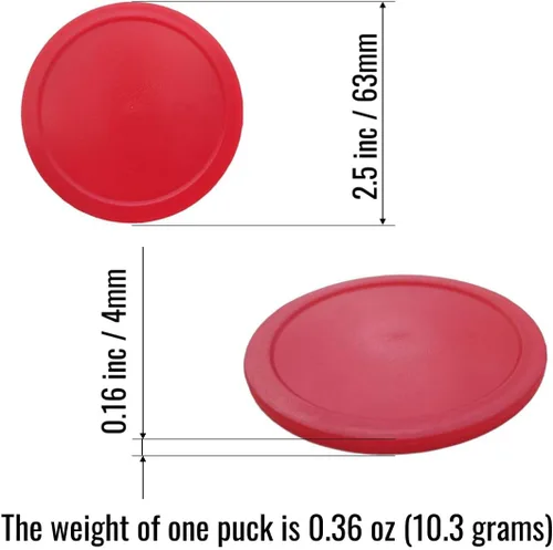 Miniatura 2 de Discos de hockey de aire de 2.5 pulgadas (2.480 in) - 0.157 in de grosor, discos de 0.39 oz (11 g) para mesas de hockey de aire