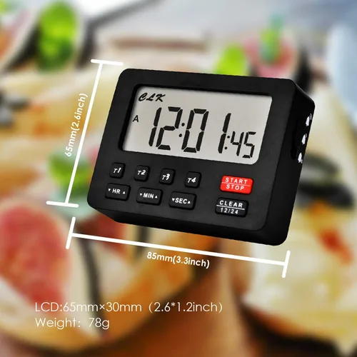 Miniatura 6 de Jayron Temporizador digital de escritorio de cuenta regresiva para cocina, cronómetro, conteo, agujero magnético para colgar, alarma fuerte