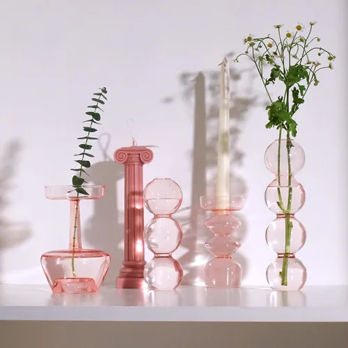 Miniatura 4 de Jarrón hidropónico de burbujas de vidrio transparente, jarrón de burbujas de estilo lindo de 7 pulgadas, jarrón floral único creativo para centros
