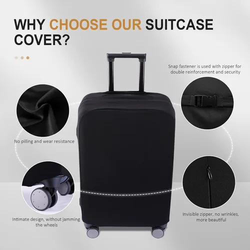 Miniatura 6 de RainVillage Funda para equipaje de viaje, protector de maleta, Negro
