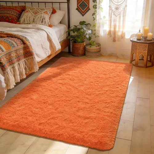 Miniatura 17 de Alfombra Corredor Suave de Pelo Largo para Dormitorio, 2 x 6 pies, alfombras esponjosas con parte inferior antideslizante para pasillo, junto a
