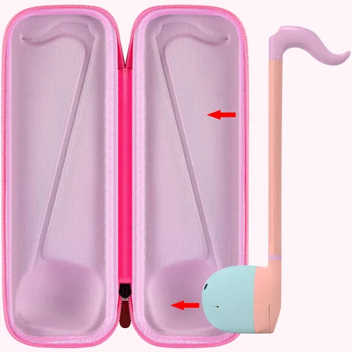 Miniatura 5 de Funda compatible con Otamatone [Edición en Inglés] Instrumento musical electrónico japonés sintetizador portátil, soporte de almacenamiento de Rosa