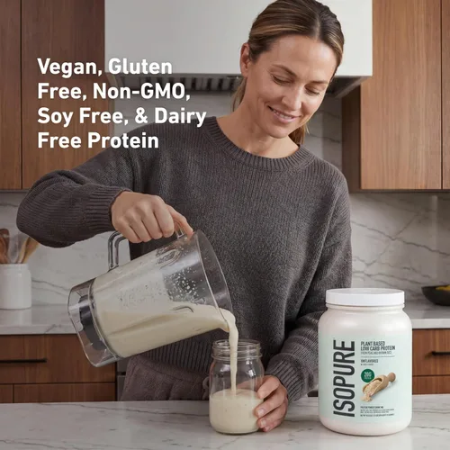 Miniatura 5 de Isopure Proteína en Polvo a Base de Plantas, Sin Lactosa, Sin Gluten, Con Hierro, Sin Sabor, 20 g de Proteína Vegetal por Porción, 1.15 Libras, 20