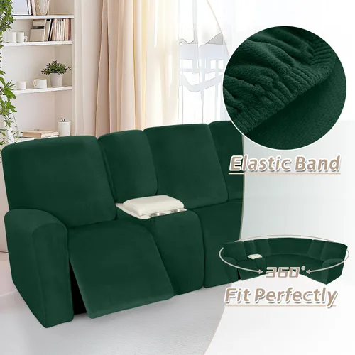 Miniatura 389 de Arfntevss Fundas de sofá seccional reclinable de terciopelo, Funda de sofá seccional de esquina para sofá reclinable, Funda elástica suave