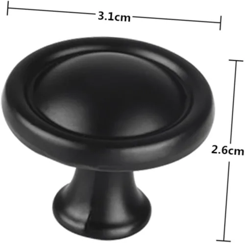 Miniatura 9 de OSALADI 20pcs aleación de aluminio manijas de gabinete redondo puerta tira hardware negro para gabinetes