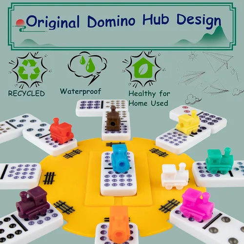 Miniatura 4 de Juego de dominó para adulto, juego de dominó doble de 15 puntos de colores, juego de dominó con funda de aluminio, 136 azulejos (2-10 jugadores)
