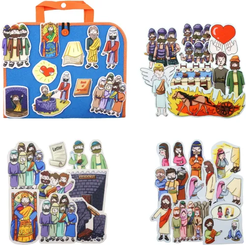 Miniatura 10 de CHEFAN Paquete de 4 Conjunto de Historias Bíblicas de Tablero de Fieltro, las Historias de Tablero de Franela Incluyen Adán y Eva, la Escalera