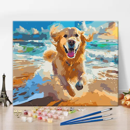 Miniatura 9 de Kit de pintura por números de playa con rocas para adultos, Moonbend DIY Kit de pintura al óleo, lienzo nocturno, pigmento acrílico, pintura