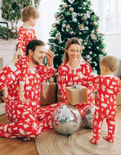 Miniatura 36 de VAENAIT BABY Infant Toddler Kids Adult Couple Family Matching Women Men Christmas Pjs Xmas Holiday Buffalo Plaid Pajama Set
